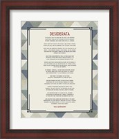 Framed Desiderata Triangle Pattern Frame Blue