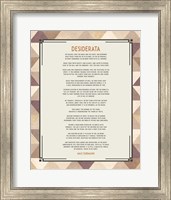 Framed Desiderata Triangle Pattern Frame Beige