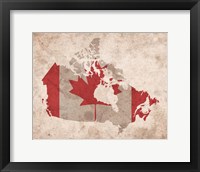 Framed Map with Flag Overlay Canada