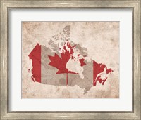 Framed Map with Flag Overlay Canada