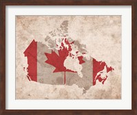 Framed Map with Flag Overlay Canada
