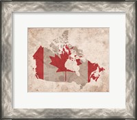 Framed Map with Flag Overlay Canada