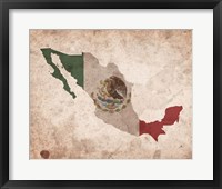 Framed Map with Flag Overlay Mexico