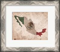 Framed Map with Flag Overlay Mexico