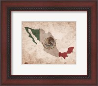 Framed Map with Flag Overlay Mexico