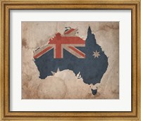 Framed Map with Flag Overlay Australia