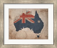 Framed Map with Flag Overlay Australia