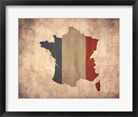 Framed Map with Flag Overlay France