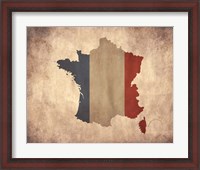 Framed Map with Flag Overlay France