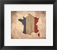 Framed Map with Flag Overlay France