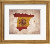 Framed Map with Flag Overlay Spain