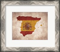 Framed Map with Flag Overlay Spain