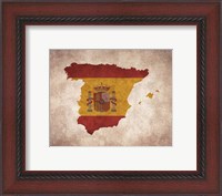 Framed Map with Flag Overlay Spain