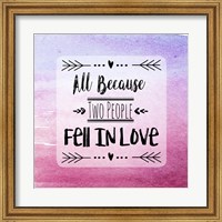 Framed Two People Fell in Love Magenta Ombre