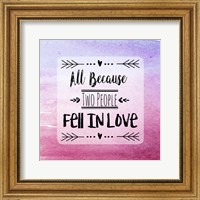 Framed Two People Fell in Love Magenta Ombre