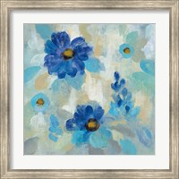 Framed Blue Flowers Whisper II