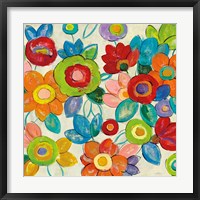 Framed Decorative Flowers Bright Crop