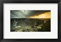 Framed Devil's Throat Falls Under Stormy Skies, Brazil