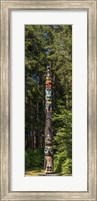 Framed Totem Pole in Forest, Sitka, Southeast Alaska
