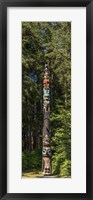 Framed Totem Pole in Forest, Sitka, Southeast Alaska