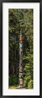 Framed Totem Pole in Forest, Sitka, Southeast Alaska