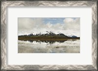 Framed Snowcapped Chugach Mountains in Copper River Delta, Chugach National Forest, Alaska