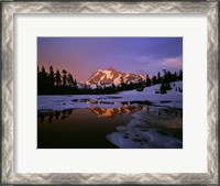 Framed Picture Lake at Sunset, Cascade National Park, Washington