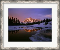 Framed Picture Lake at Sunset, Cascade National Park, Washington