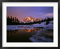 Framed Picture Lake at Sunset, Cascade National Park, Washington