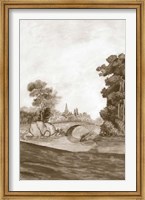Framed Sepia French Wall Paper III