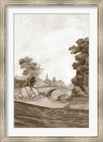 Framed Sepia French Wall Paper III