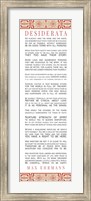 Framed Desiderata Bus Roll Red Pattern