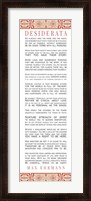 Framed Desiderata Bus Roll Red Pattern