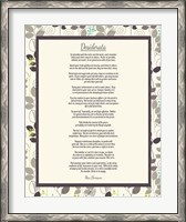 Framed Desiderata Leaf Pattern Frame Light