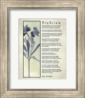 Framed Desiderata Blue Daguerreotype