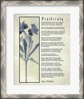 Framed Desiderata Blue Daguerreotype