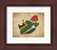 Framed Map with Flag Overlay South Africa