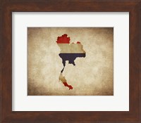 Framed Map with Flag Overlay Thailand