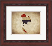 Framed Map with Flag Overlay Thailand