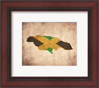 Framed Map with Flag Overlay Jamaica