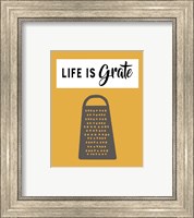 Framed 'Retro Kitchen I - Life Is Grate' border=