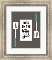Framed 'Retro Kitchen II - Look On The Flip Side' border=
