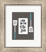 Framed 'Retro Kitchen II - Look On The Flip Side' border=