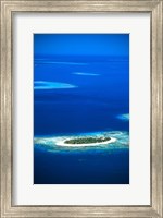 Framed Aerial of Treasure Island Resort, Mamanuca Island Group, Fiji