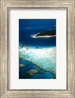 Framed Aerial of Castaway Island, Mamanuca Islands, Fiji