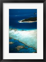 Framed Aerial of Castaway Island, Mamanuca Islands, Fiji