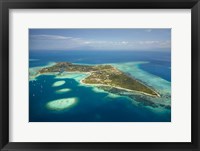 Framed Coral reef and Malolo Lailai Island, Mamanuca Islands, Fiji
