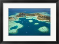 Framed Coral reef and Malolo Lailai Island, Fiji