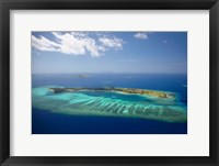 Framed Mana Island and coral reef, Mamanuca Islands, Fiji