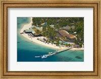 Framed Aerial View of Plantation Island Resort, Malolo Lailai Island, Fiji